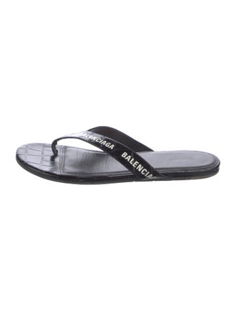 Balenciaga Leather Printed Flats