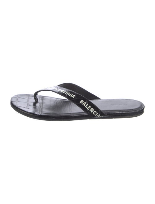 Balenciaga Leather Printed Flats