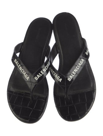 Balenciaga Leather Printed Flats