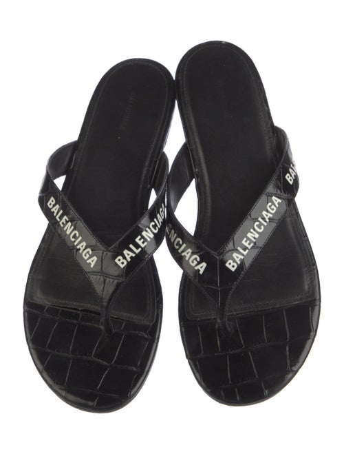 Balenciaga Leather Printed Flats