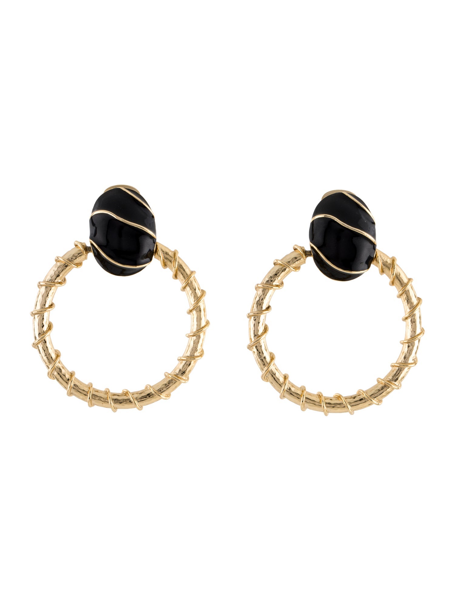 Balenciaga Vintage Enamel Clip-On Door Knocker Earrings