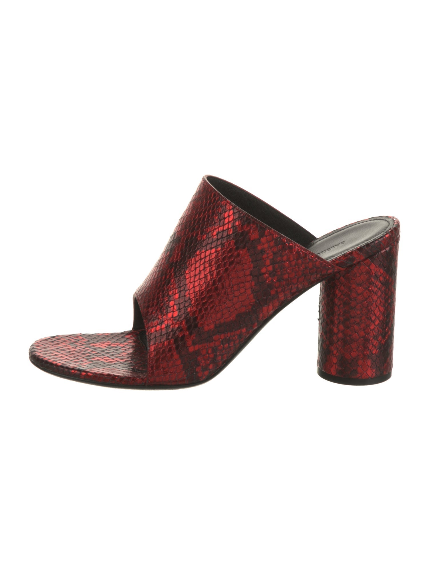 Balenciaga Leather Animal Print Slides