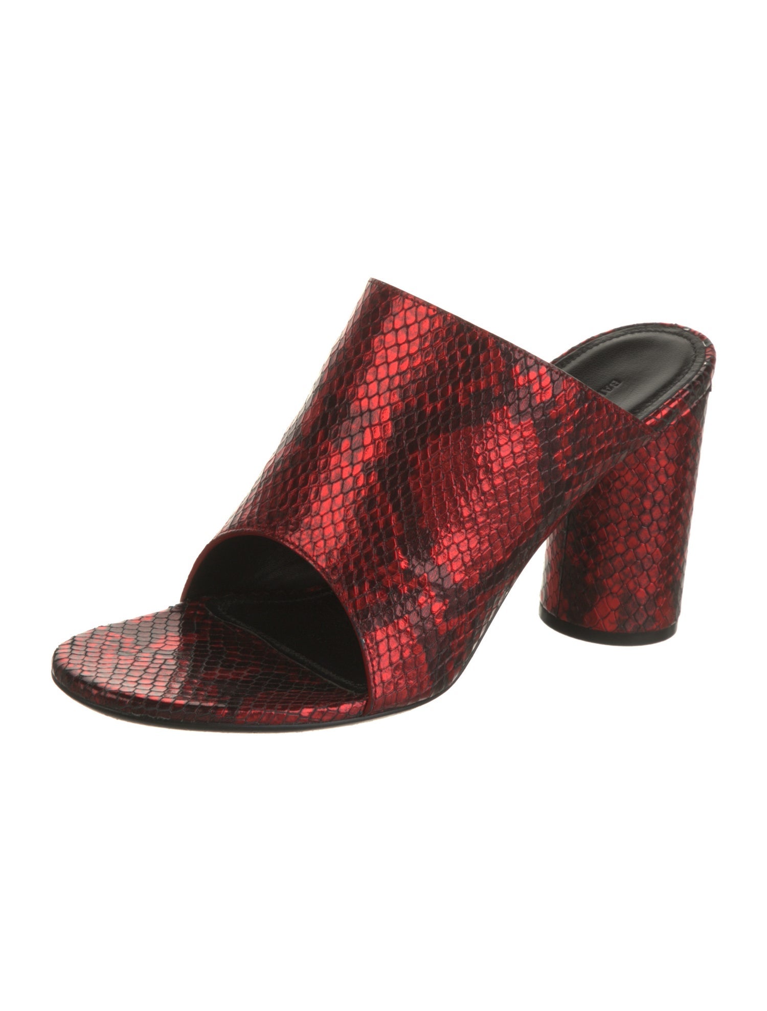 Balenciaga Leather Animal Print Slides