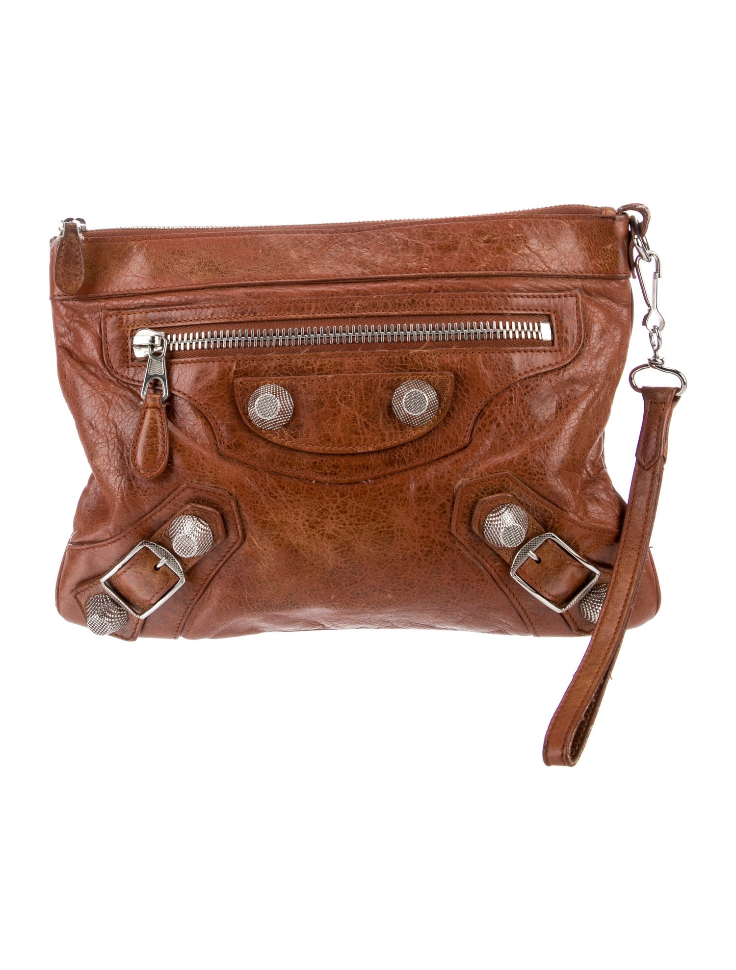 Balenciaga Leather Motocross Clutch