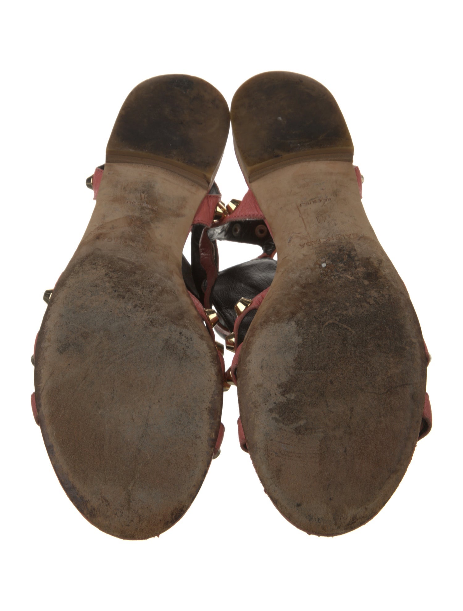 Balenciaga Leather Studded Accents Flats