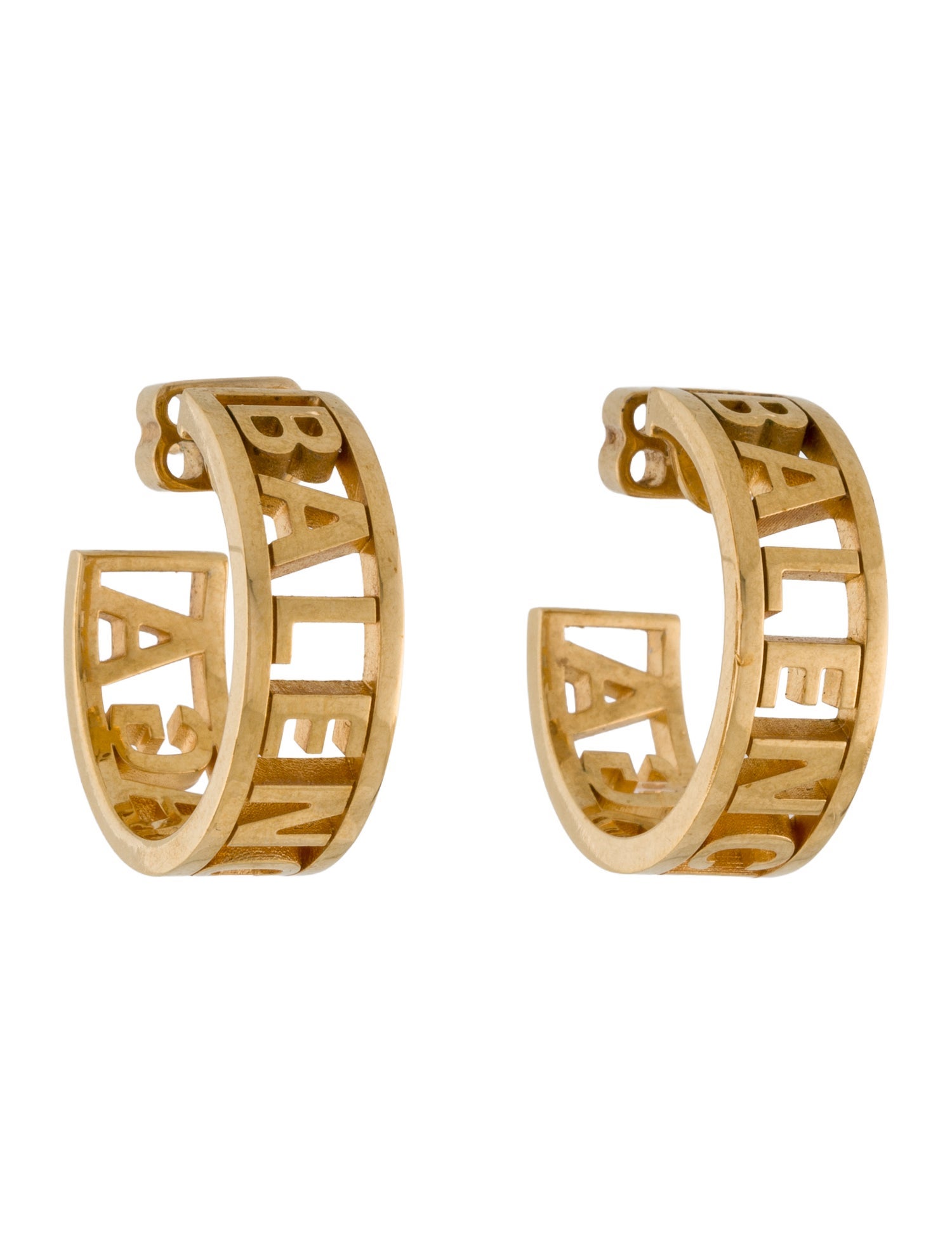 Balenciaga Logo Hoop Earrings