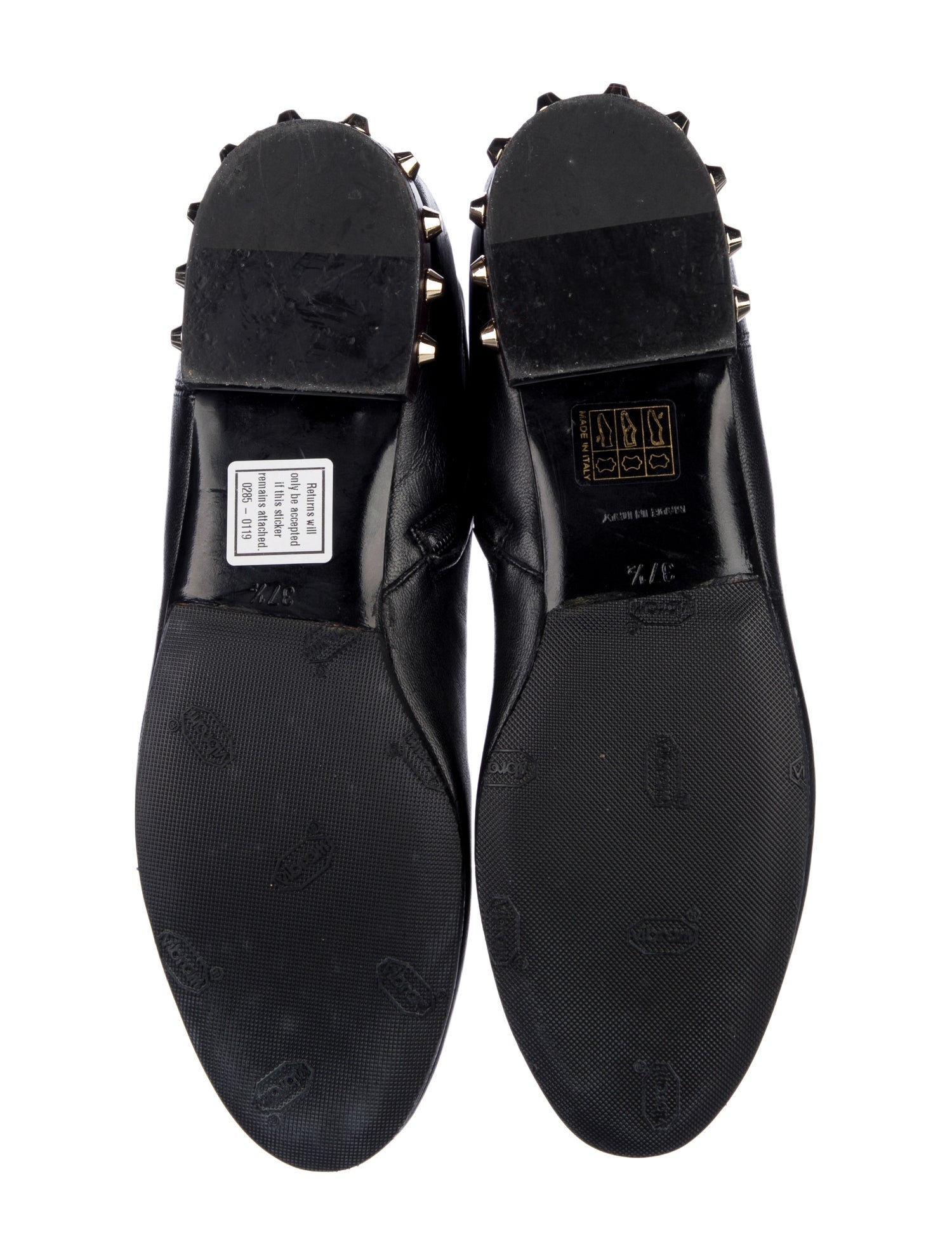 Balenciaga Leather Studded Accents Boots