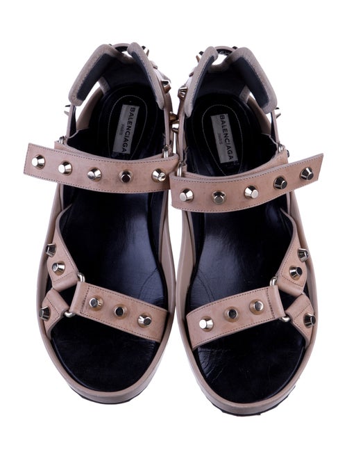Balenciaga Leather Studded Accents Gladiator Sandals