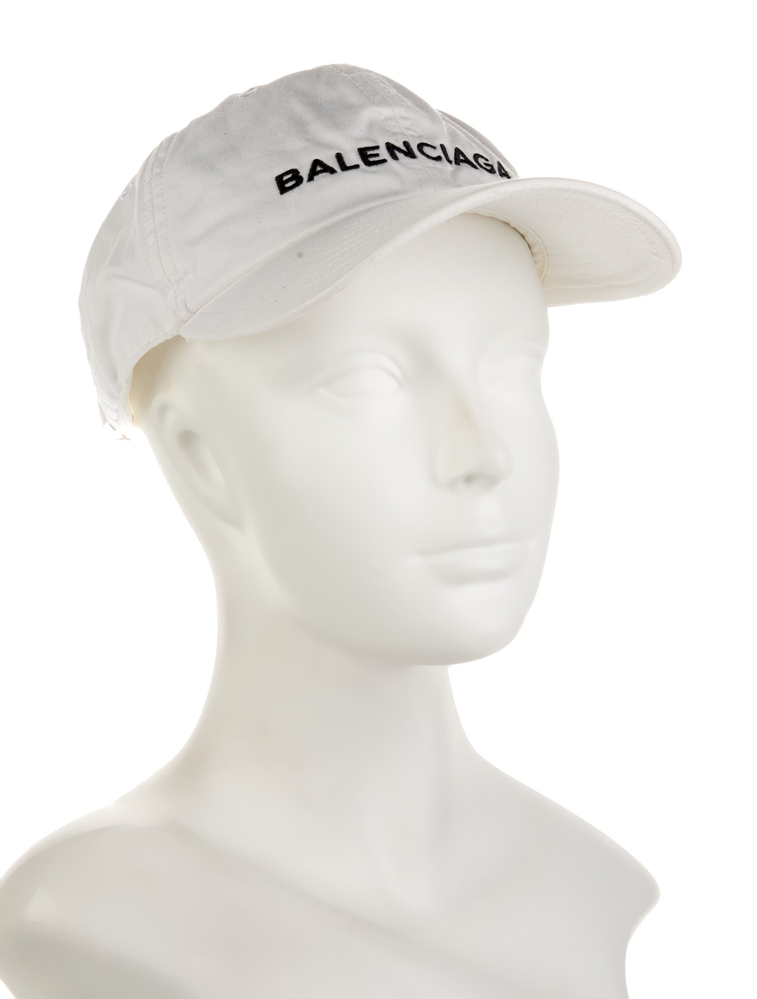 Balenciaga White Cotton Embroidered Baseball Cap