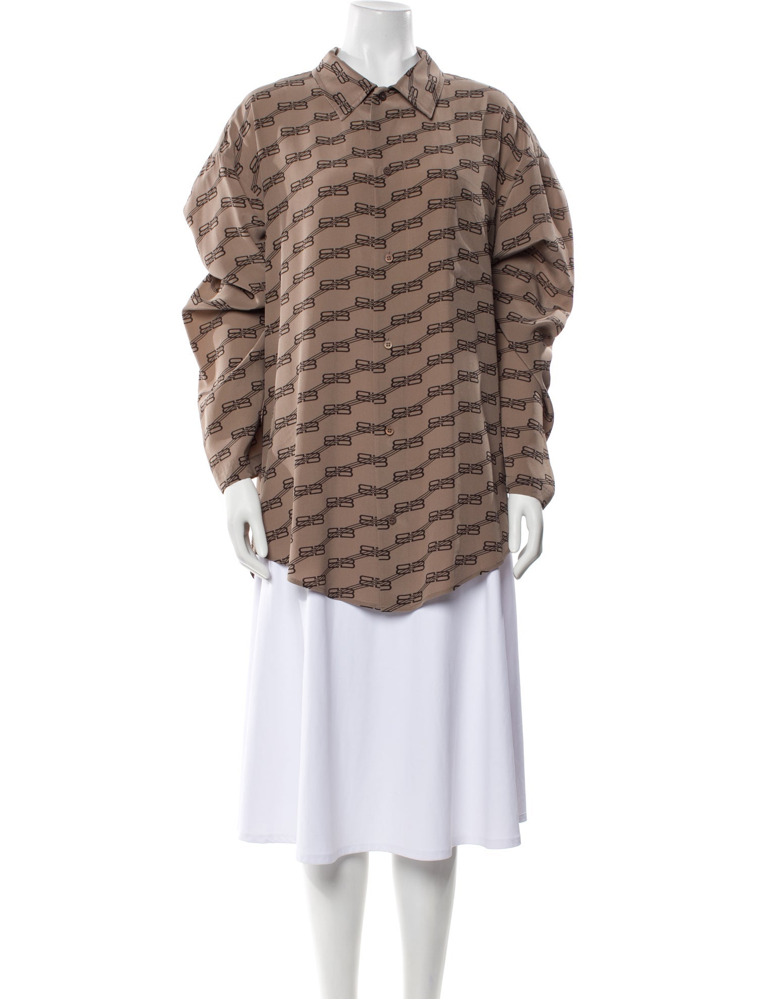 Balenciaga 2022 BB Monogram Button-Up Top