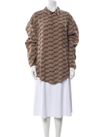 Balenciaga 2022 BB Monogram Button-Up Top
