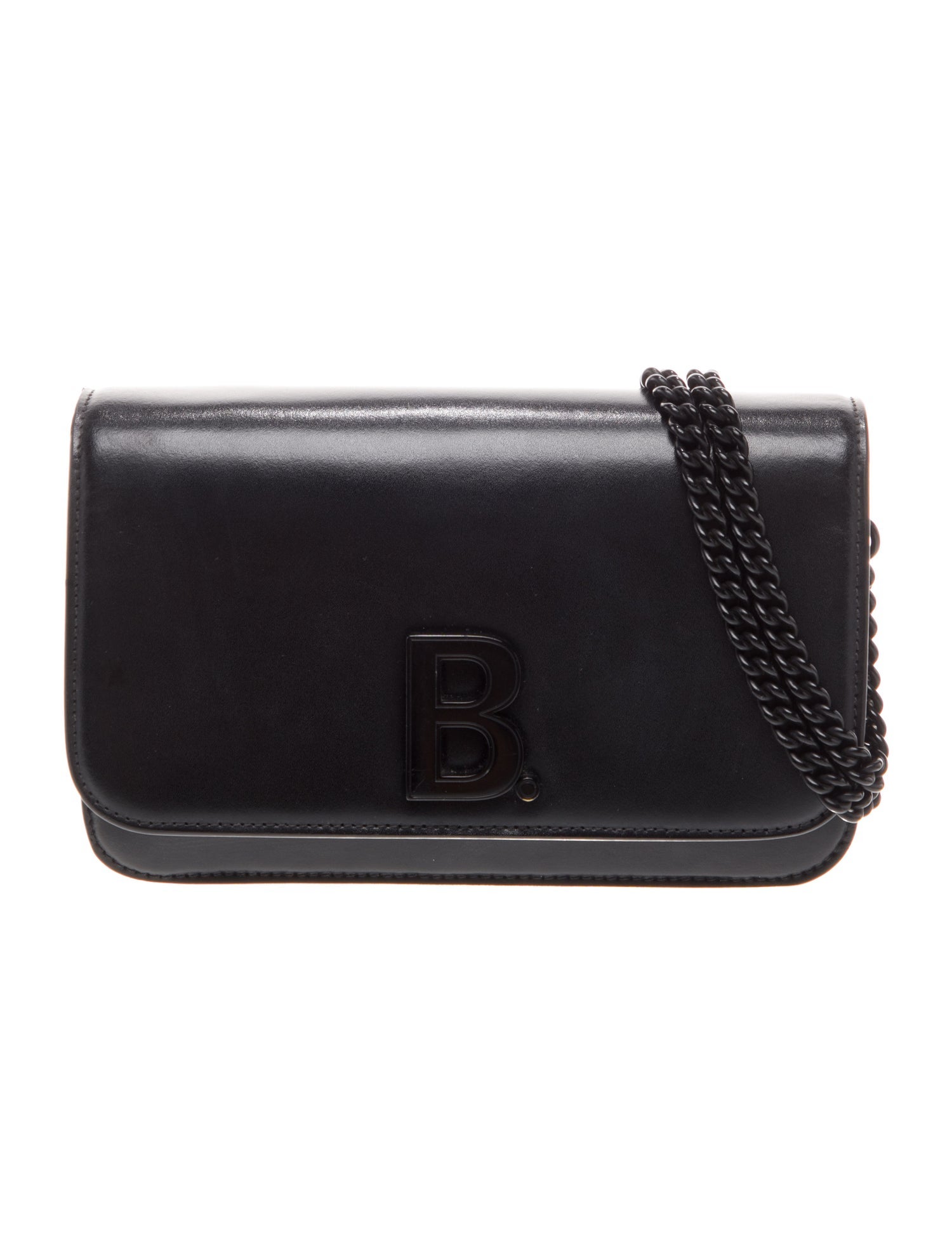 Balenciaga Leather B Logo Wallet on Chain Small