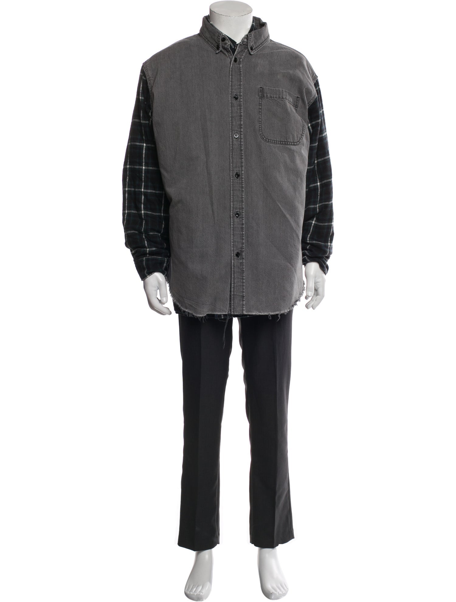 Balenciaga Plaid Print Parka