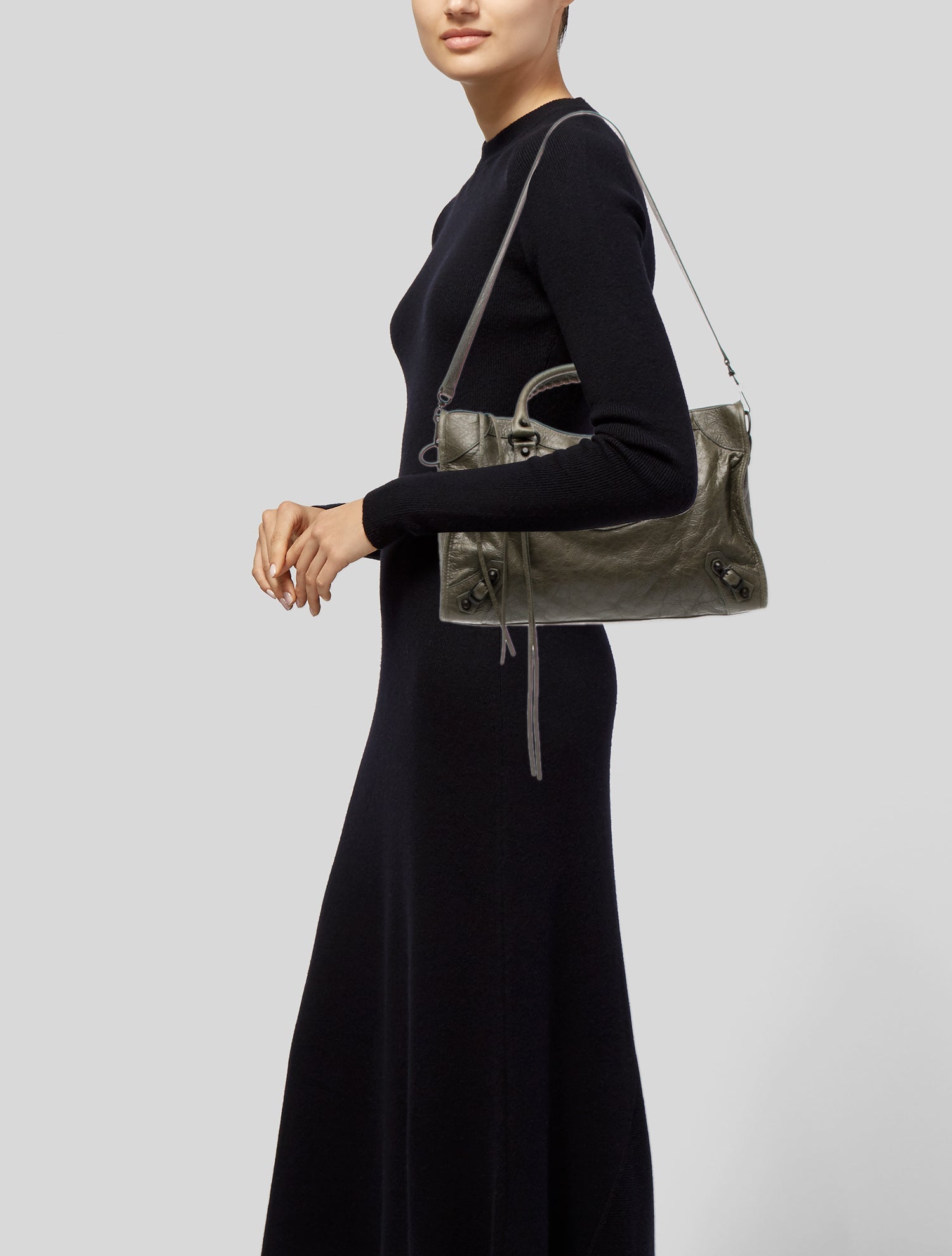 Balenciaga Leather Motocross Classic City Medium