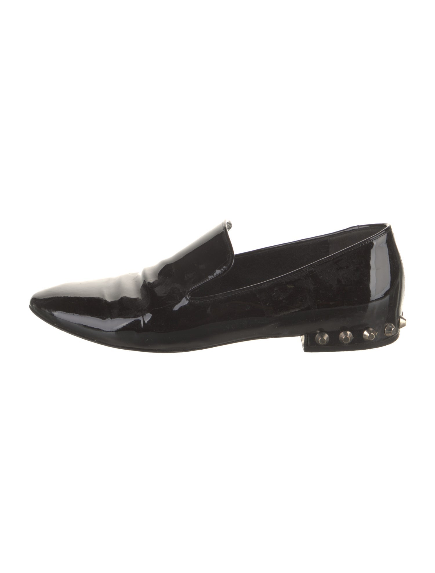 Balenciaga Patent Leather Studded Accents Loafers