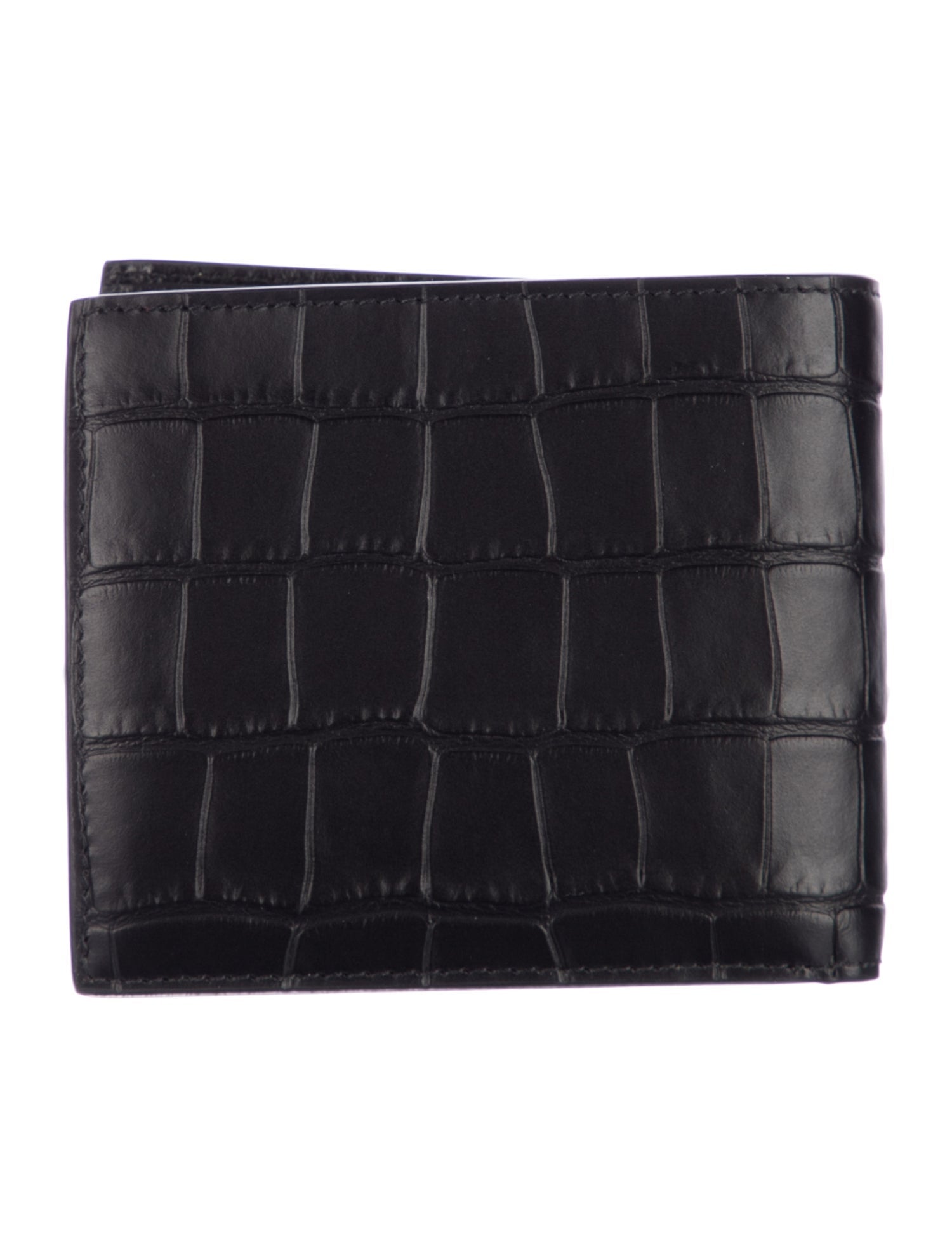 Balenciaga Embossed Leather Graphic Print Bifold Wallet