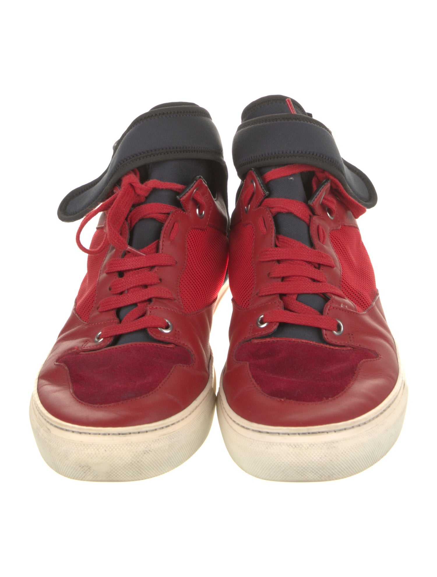 Balenciaga Leather Colorblock Pattern Sneakers