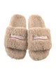 Balenciaga Shearling Graphic Print Slides