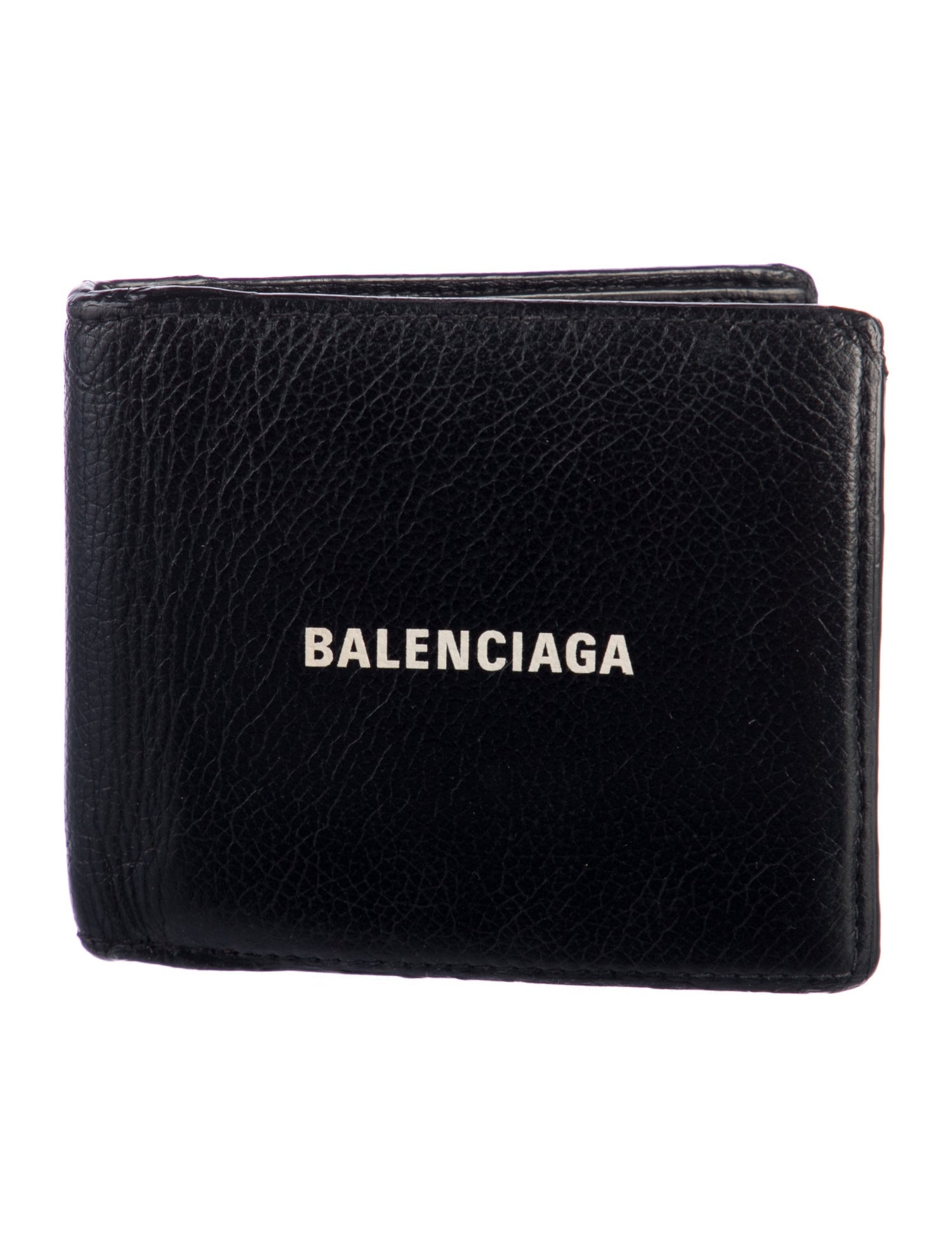Balenciaga Logo Zip Card Holder Leather Bifold Wallet