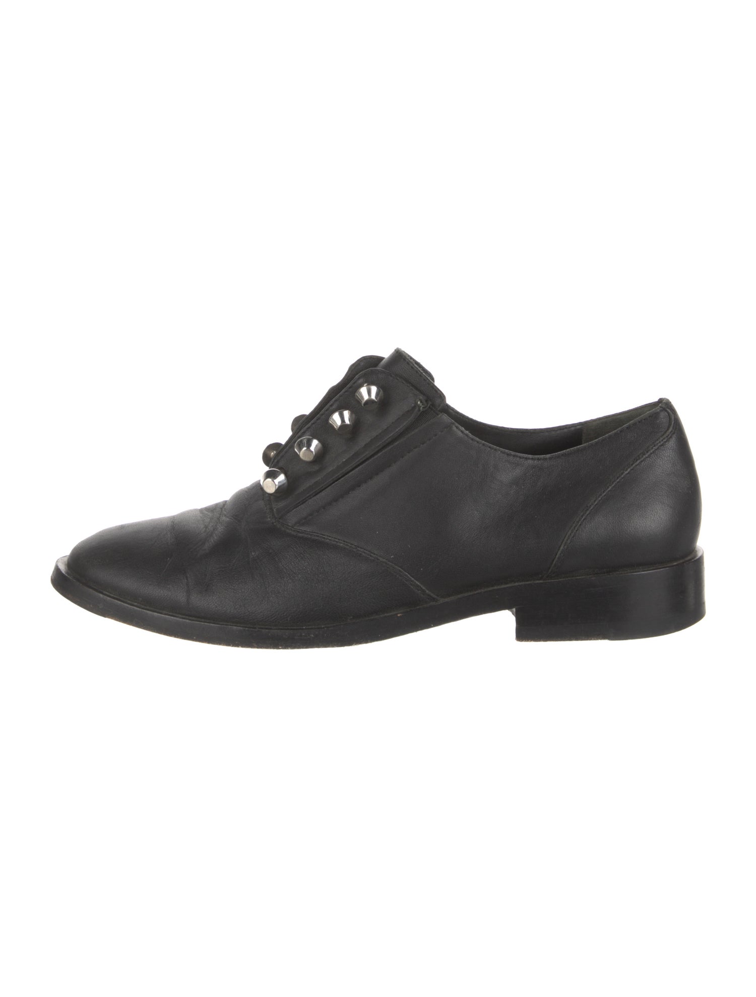 Balenciaga Leather Studded Accents Oxfords