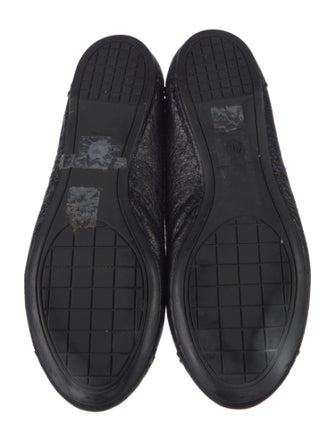 Balenciaga Leather Lasercut Accents Ballet Flats