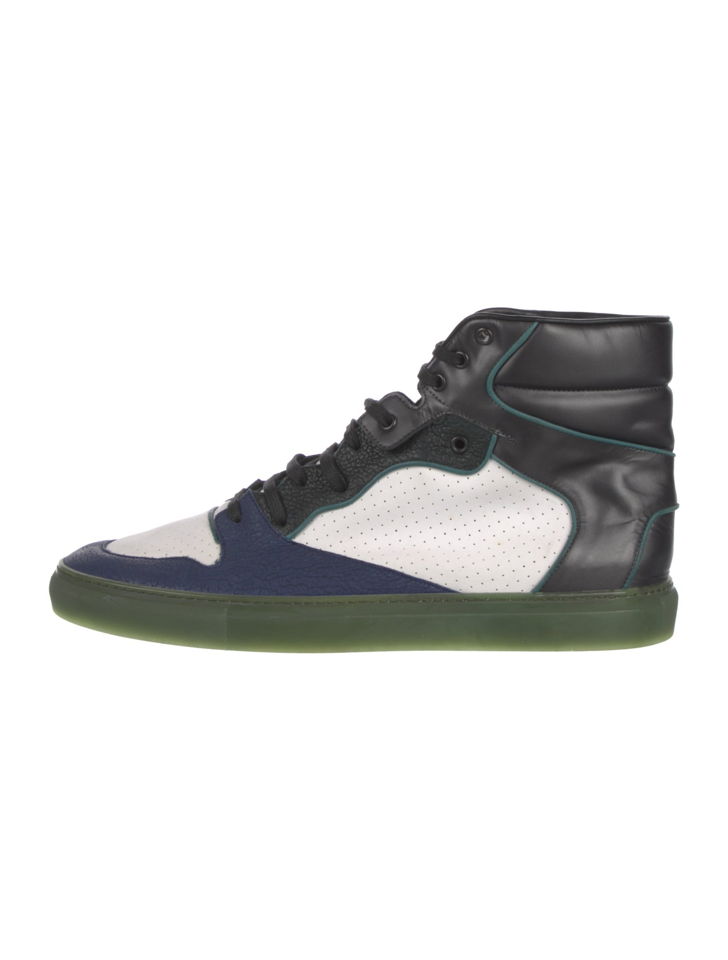 Balenciaga Leather Colorblock Pattern Sneakers