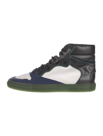 Balenciaga Leather Colorblock Pattern Sneakers