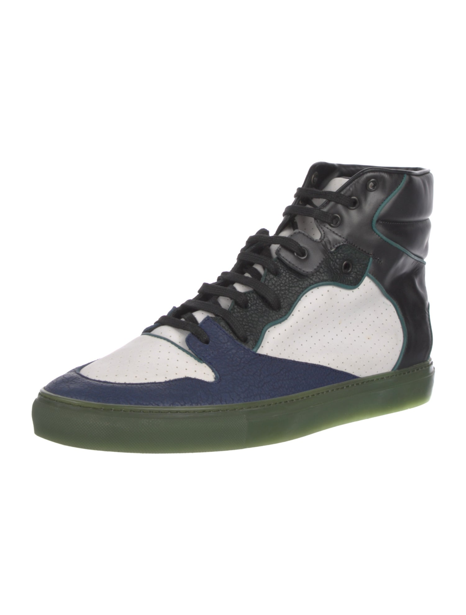 Balenciaga Leather Colorblock Pattern Sneakers