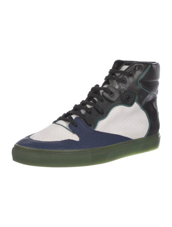 Balenciaga Leather Colorblock Pattern Sneakers