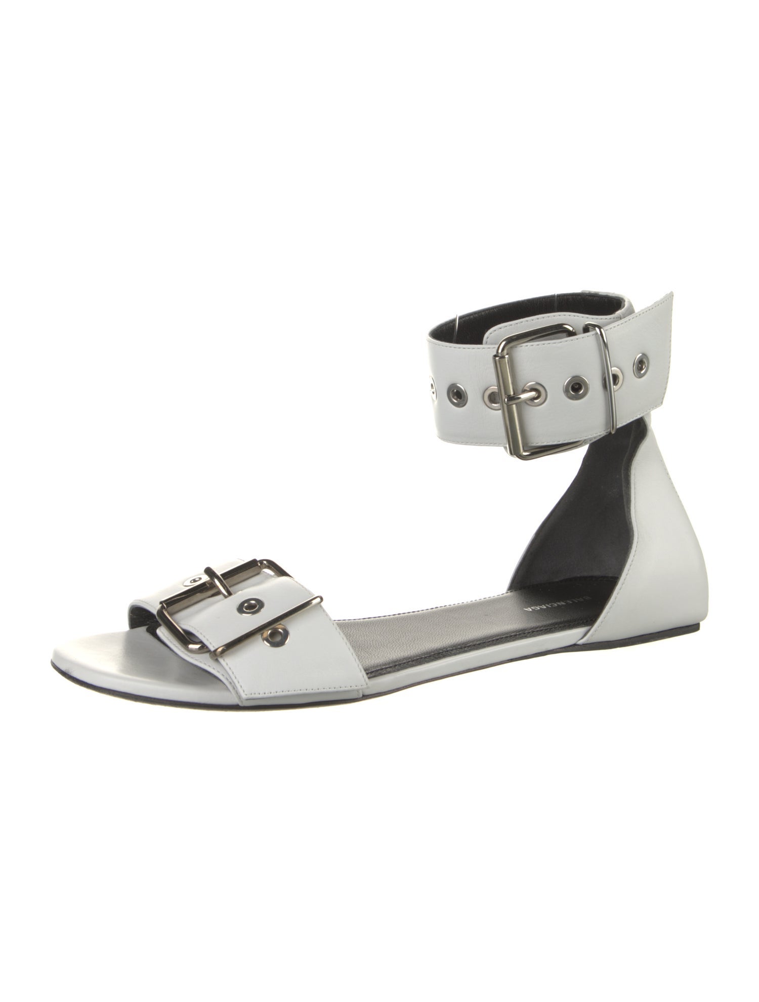 Balenciaga Leather Eyelet Trim Sandals