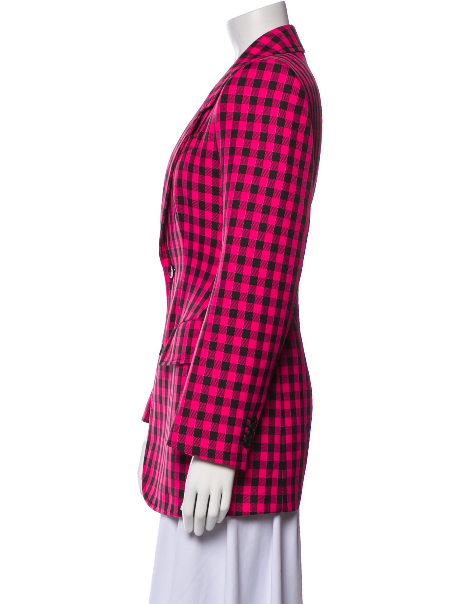 Balenciaga 2020 Plaid Print Blazer
