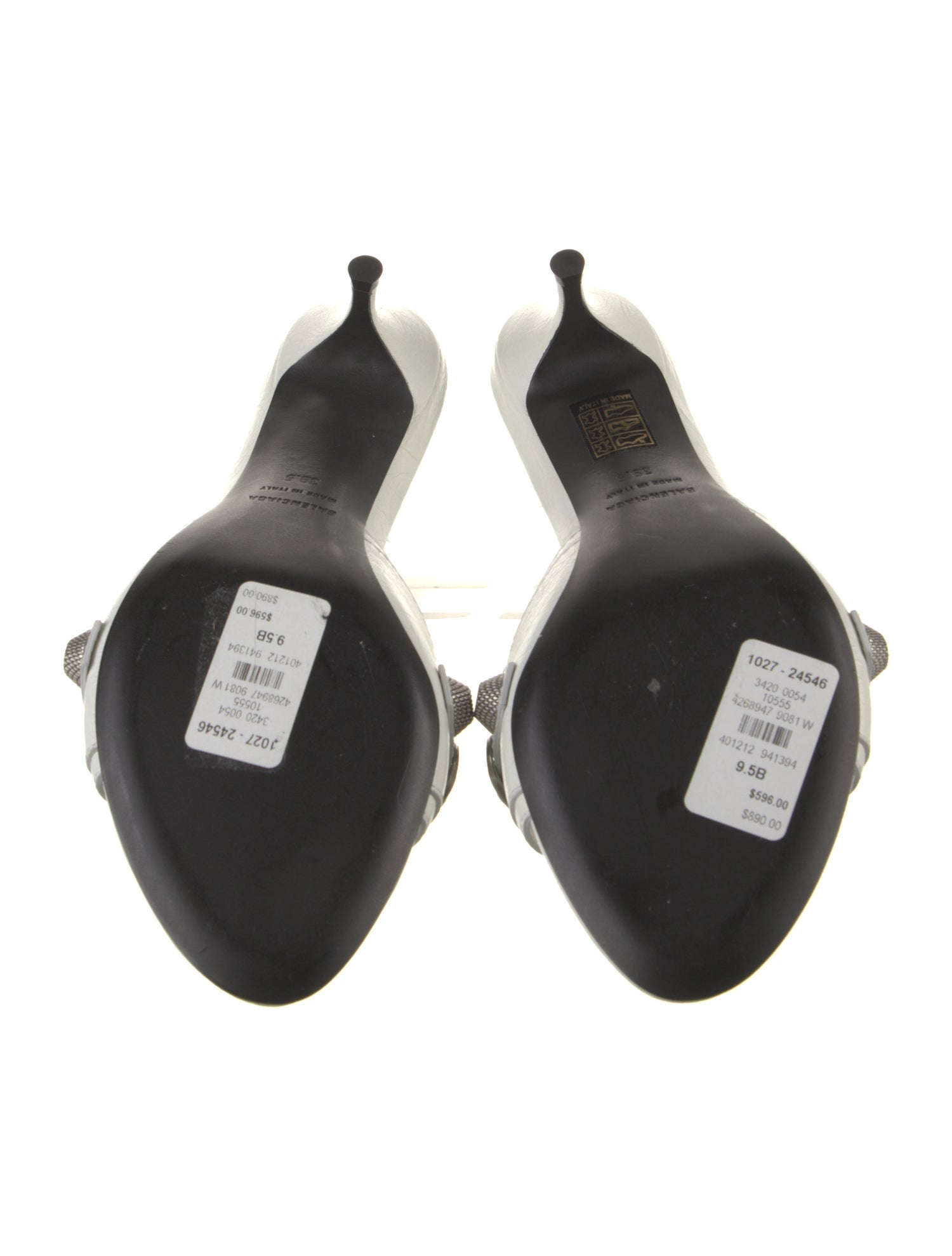 Balenciaga Leather Studded Accents Slides