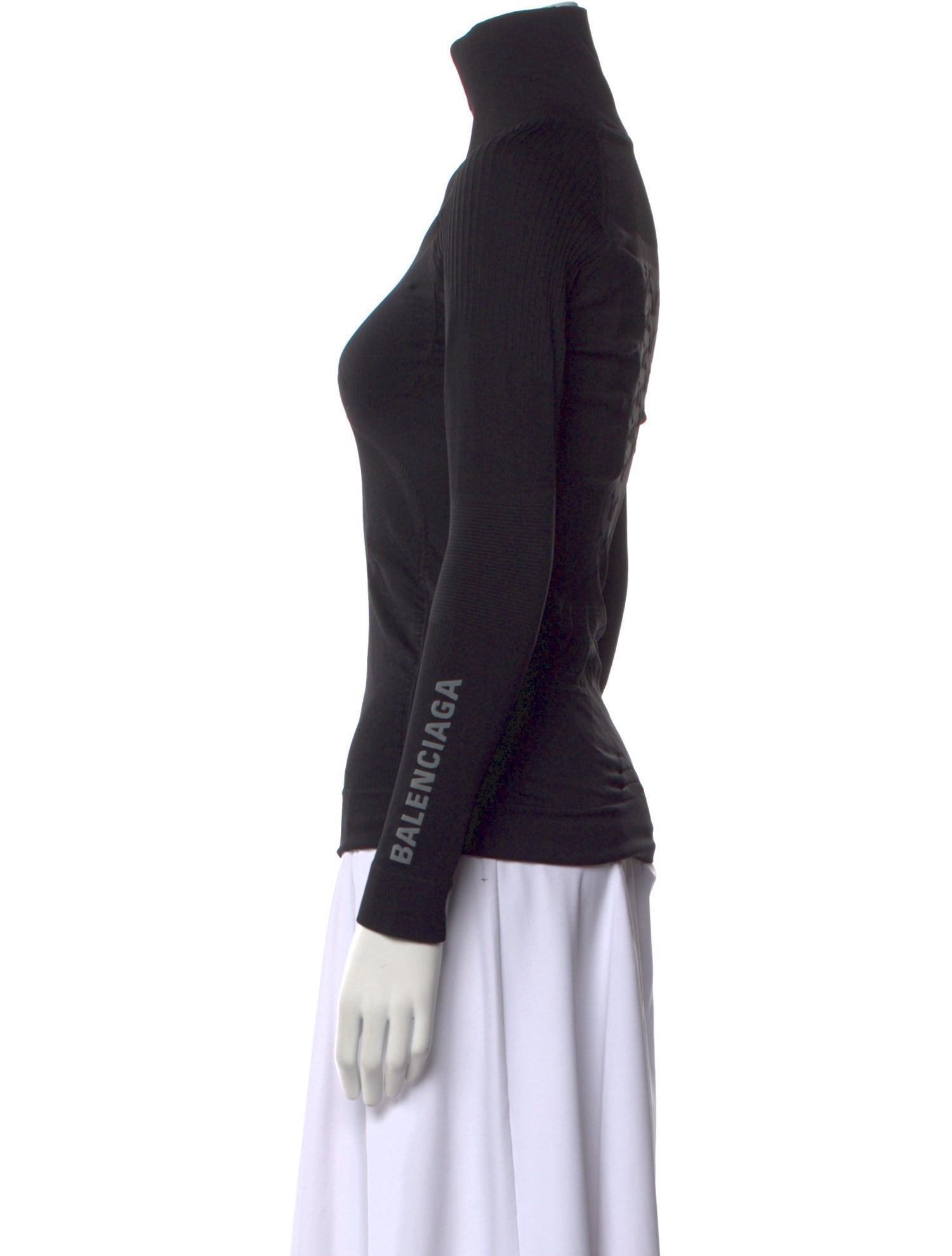 Balenciaga Logo Turtleneck Top