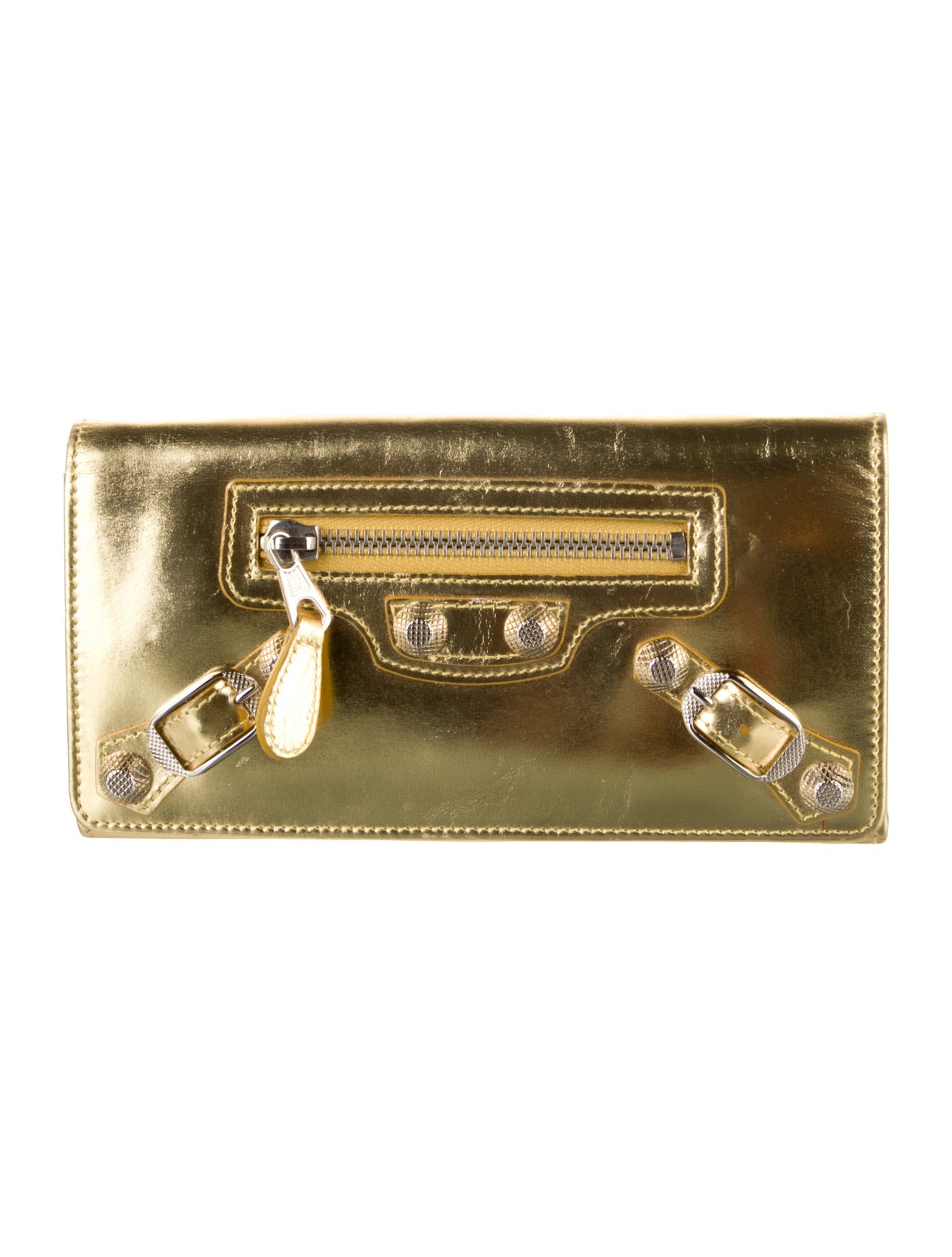 Balenciaga Motocross Classic Patent Leather Continental Wallet