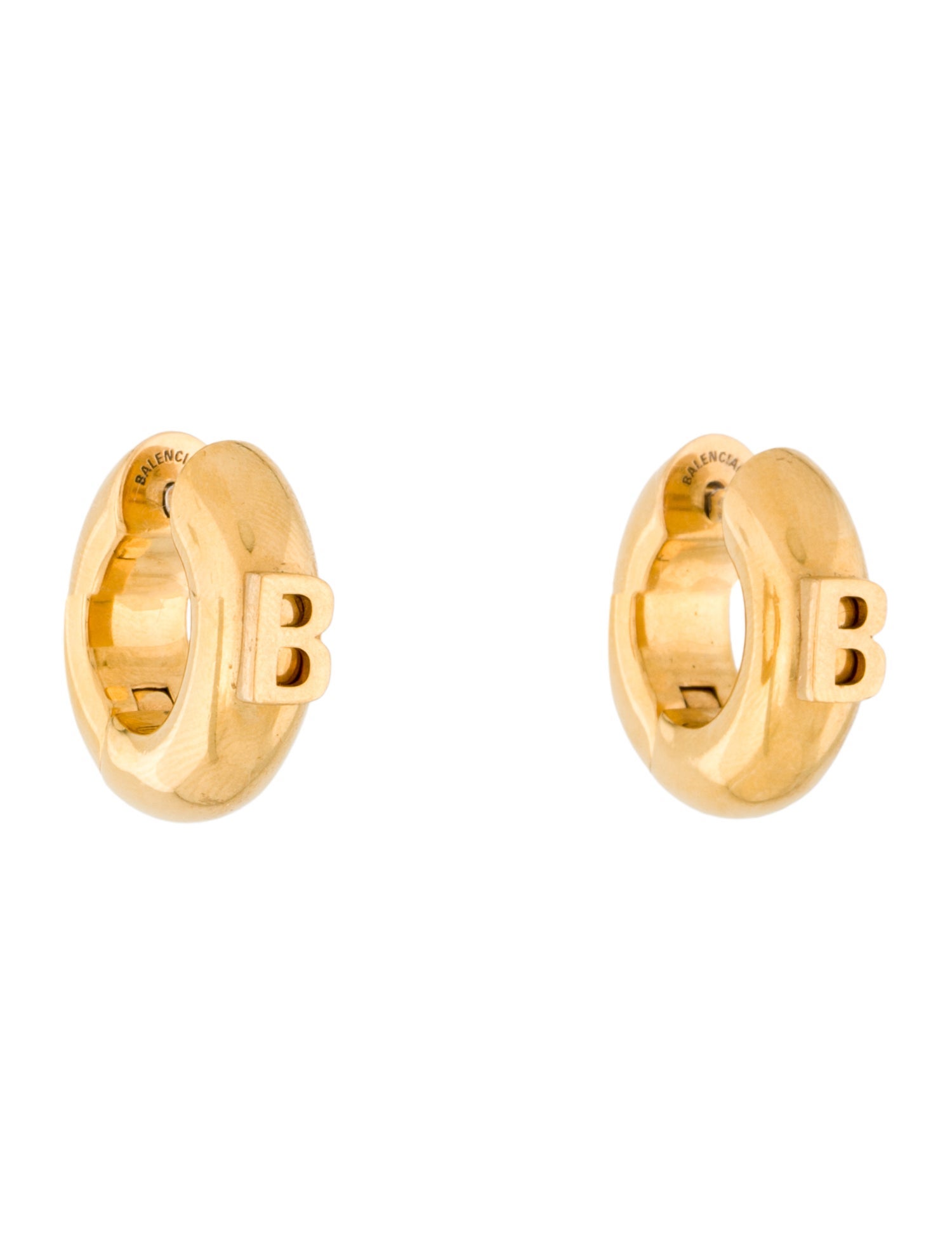Balenciaga B-Logo Hoop Earrings
