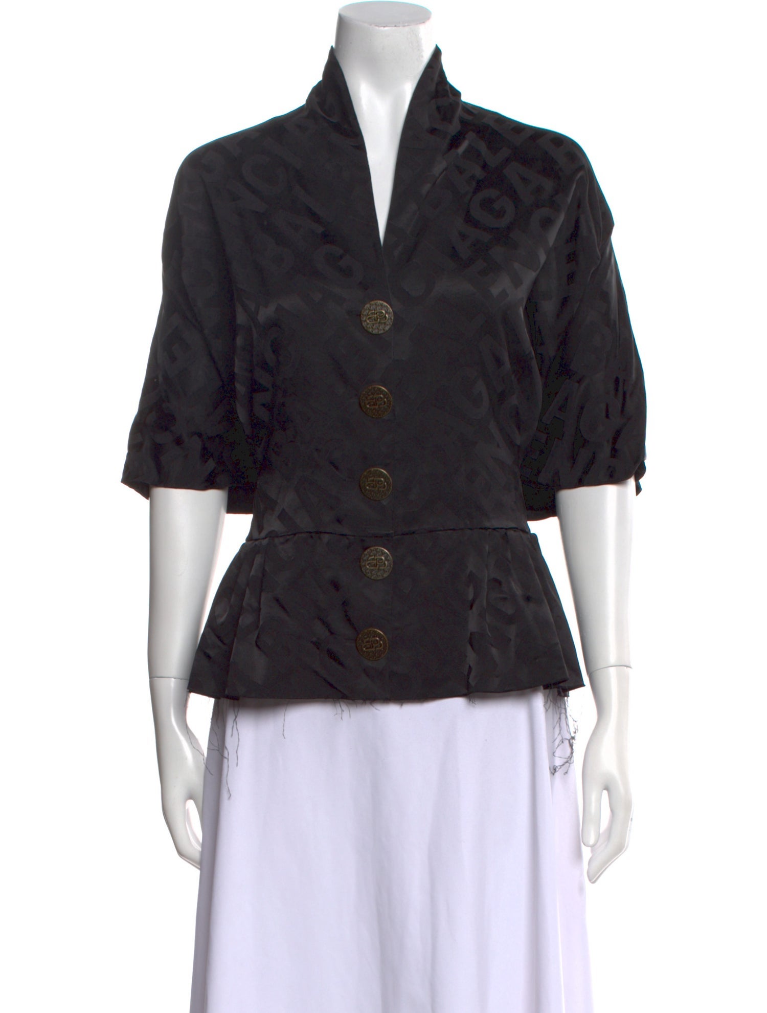 Balenciaga 2021 Printed Button-Up Top w/ Tags