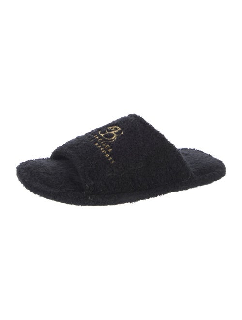 Balenciaga Terry Cloth Embroidered Accent Slides