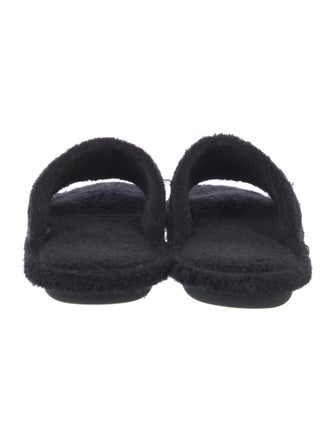 Balenciaga Terry Cloth Embroidered Accent Slides