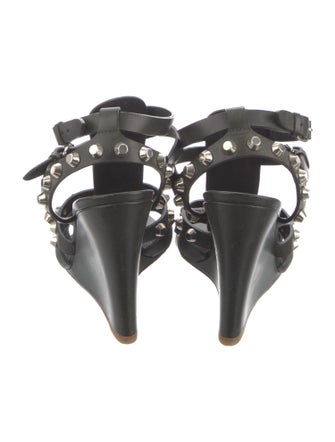 Balenciaga Leather Studded Accents Gladiator Sandals