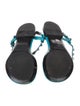 Balenciaga Leather Studded Accents T-Strap Sandals