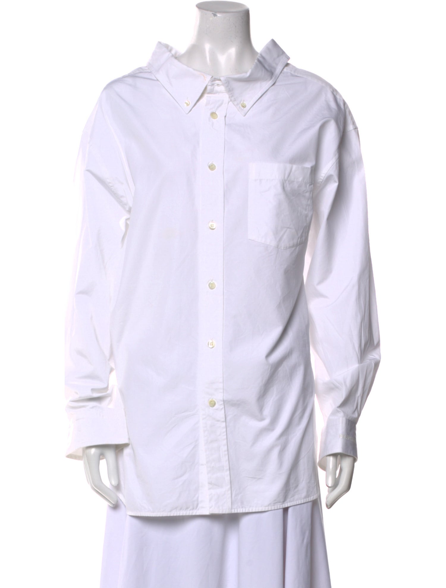 Balenciaga 2018 Long Sleeve Button-Up Top