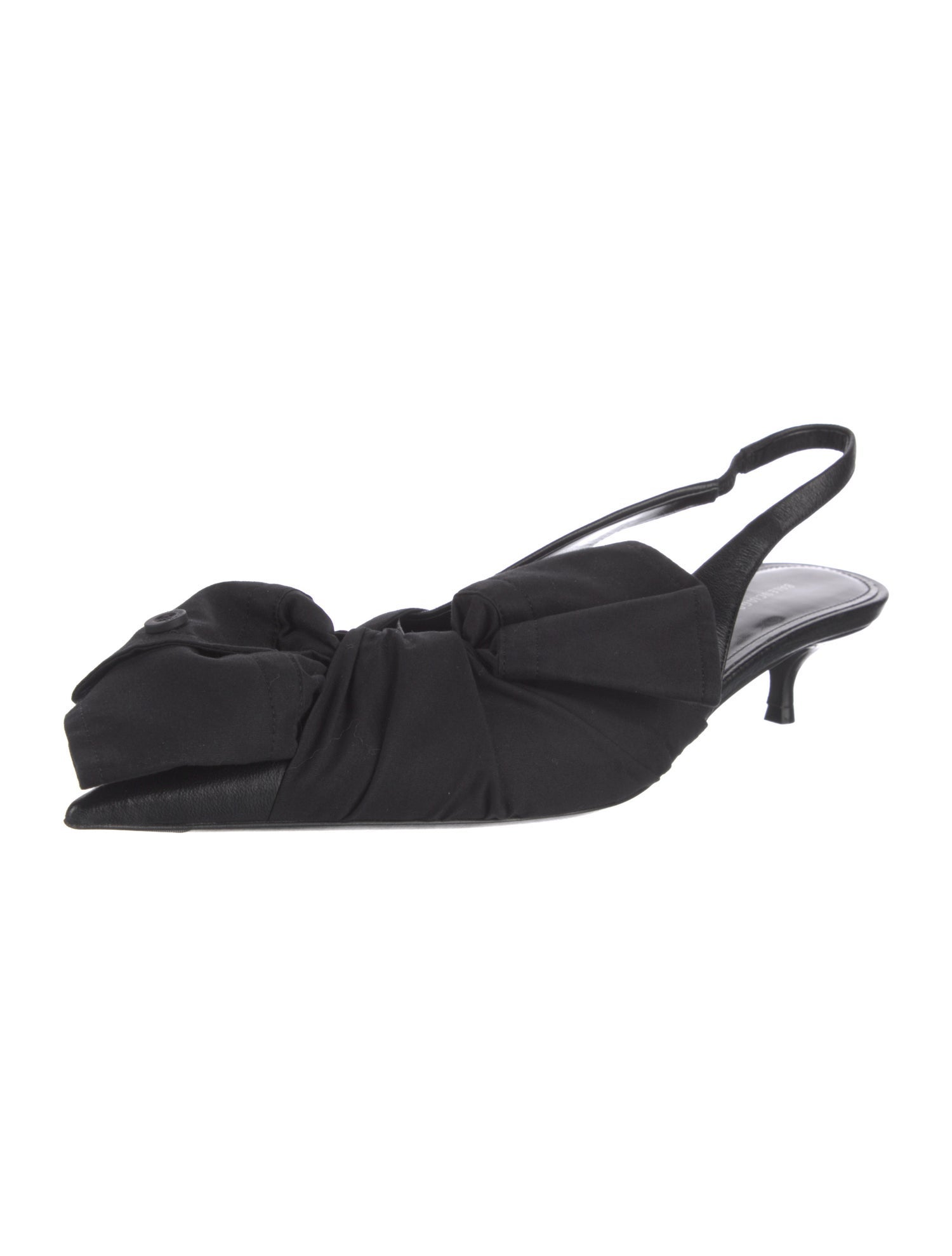 Balenciaga Pleated Accents Slingback Flats