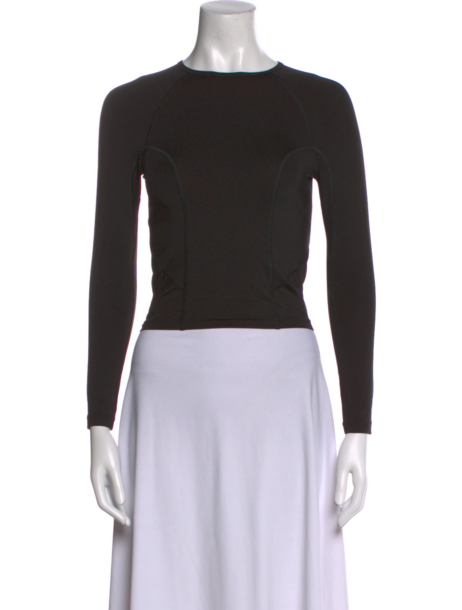 Balenciaga Crew Neck Long Sleeve Crop Top