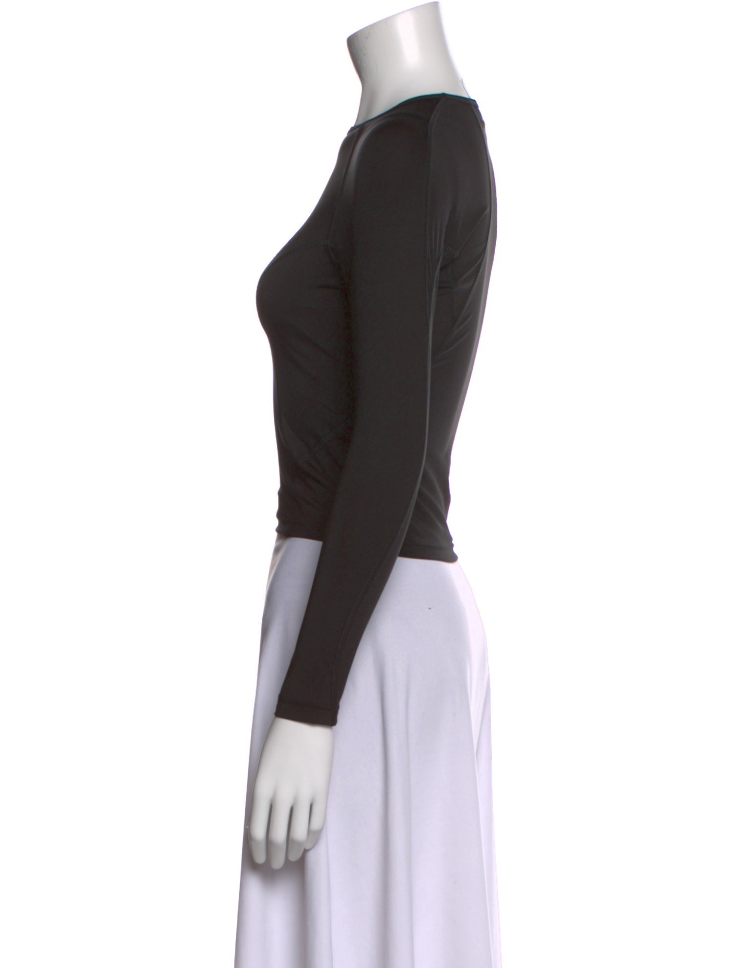 Balenciaga Crew Neck Long Sleeve Crop Top