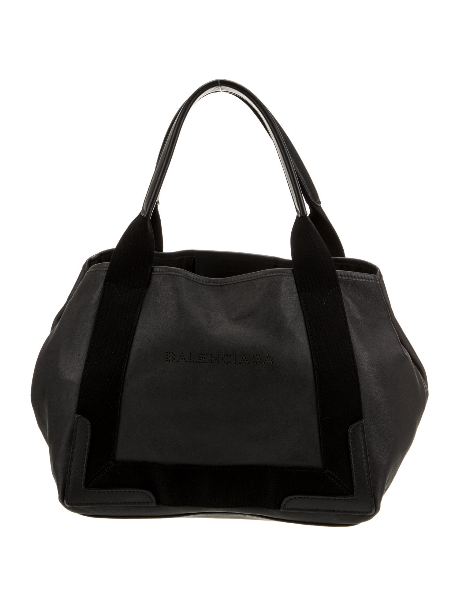 Balenciaga Leather Navy Cabas Small