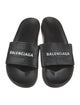 Balenciaga Leather Graphic Print Slides
