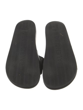 Balenciaga Leather Graphic Print Slides
