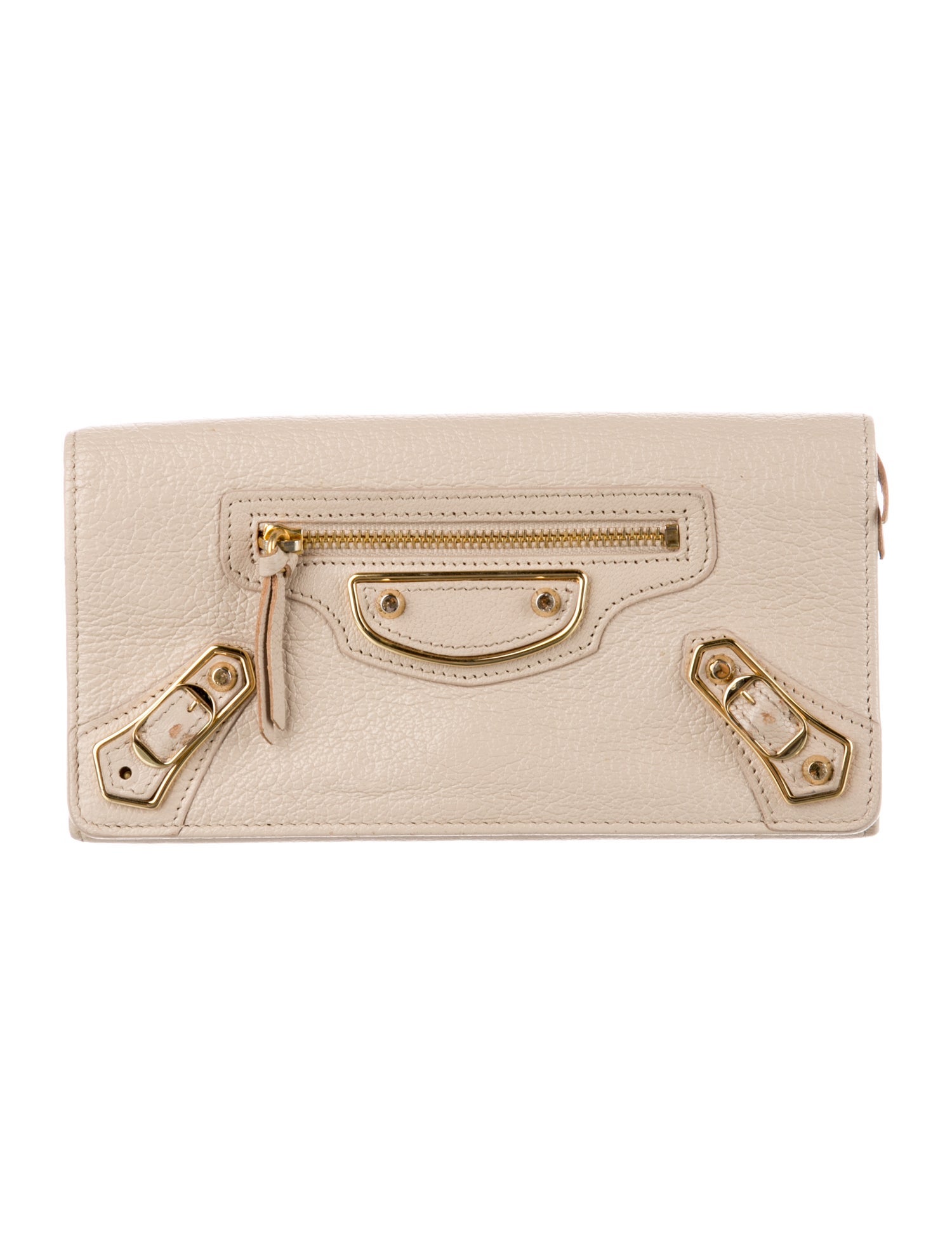 Balenciaga Motocross Metallic Edge Money Leather Wallet