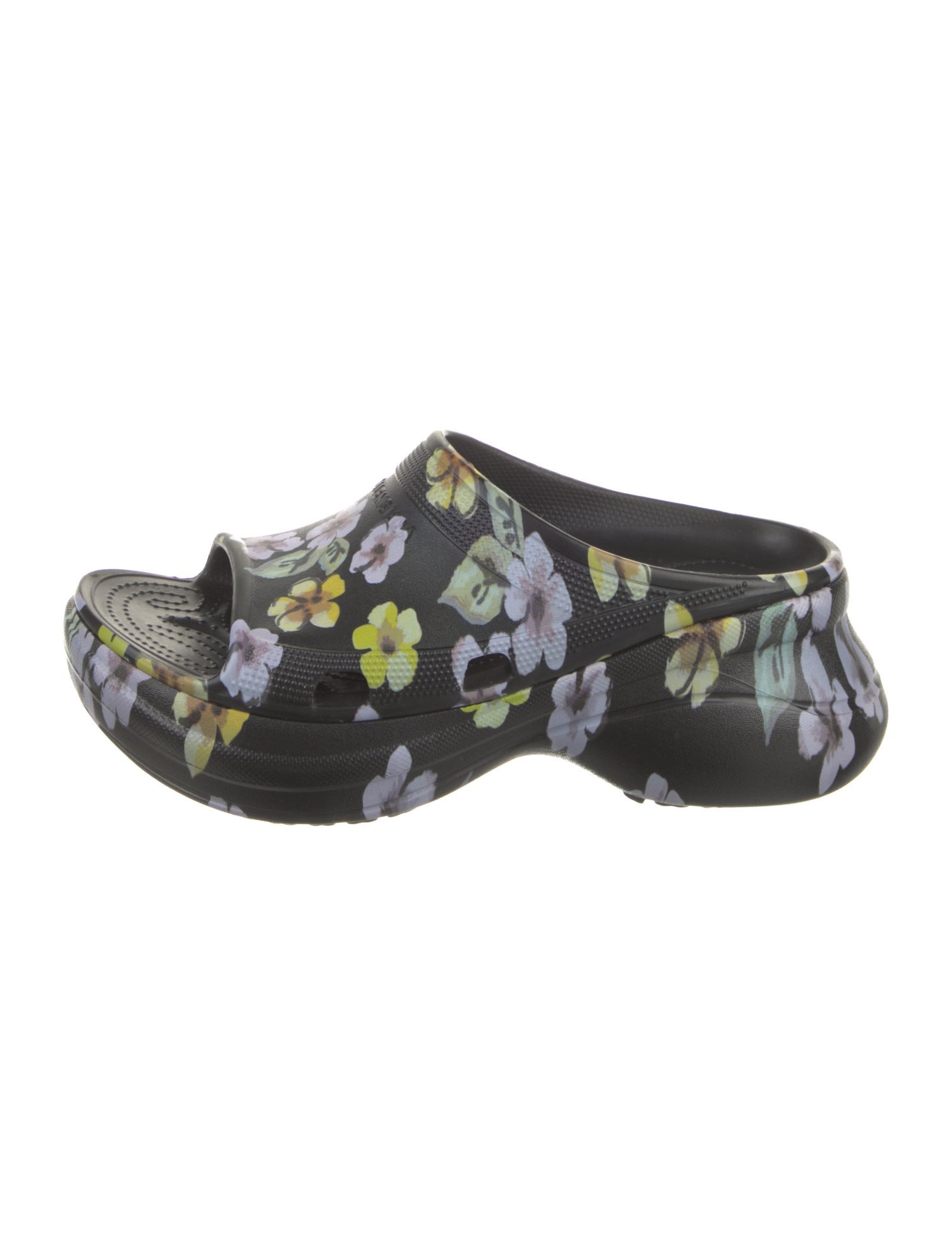 Balenciaga Rubber Floral Print Slides
