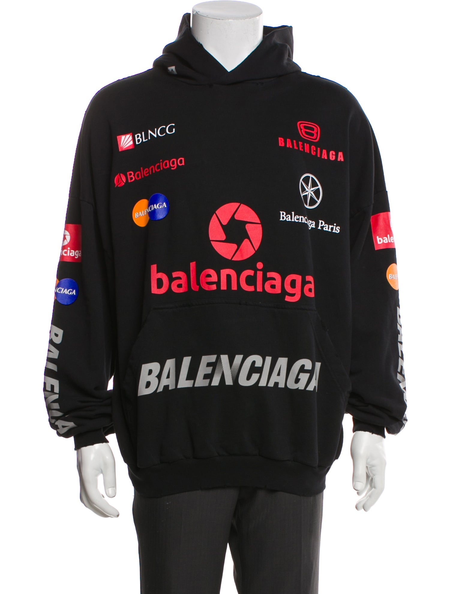 Balenciaga x adidas 2022 Graphic Print Hoodie - Black